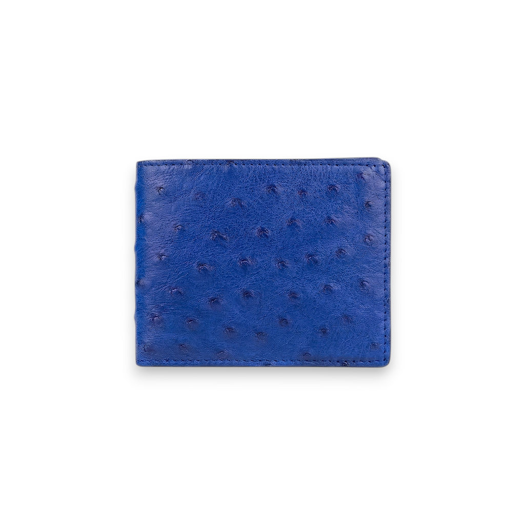 Portefeuille Autruche Bleu Électrique