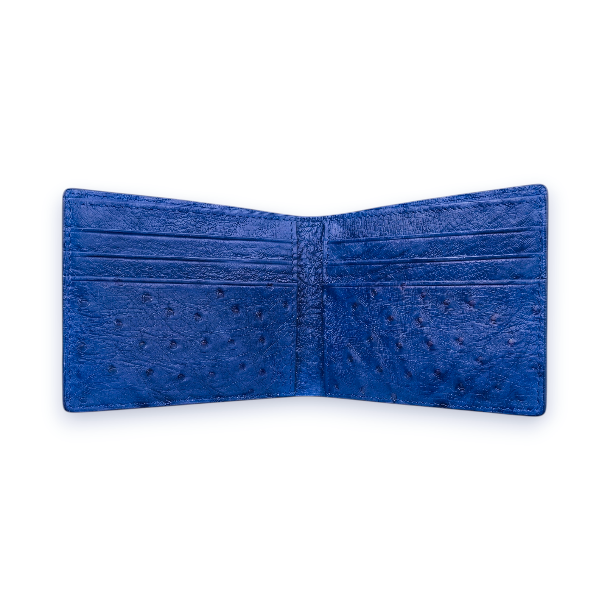 Portefeuille Autruche Bleu Électrique