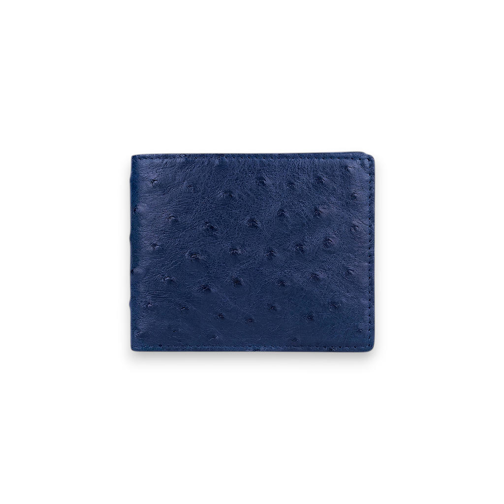 Portefeuille Autruche Bleu Minuit