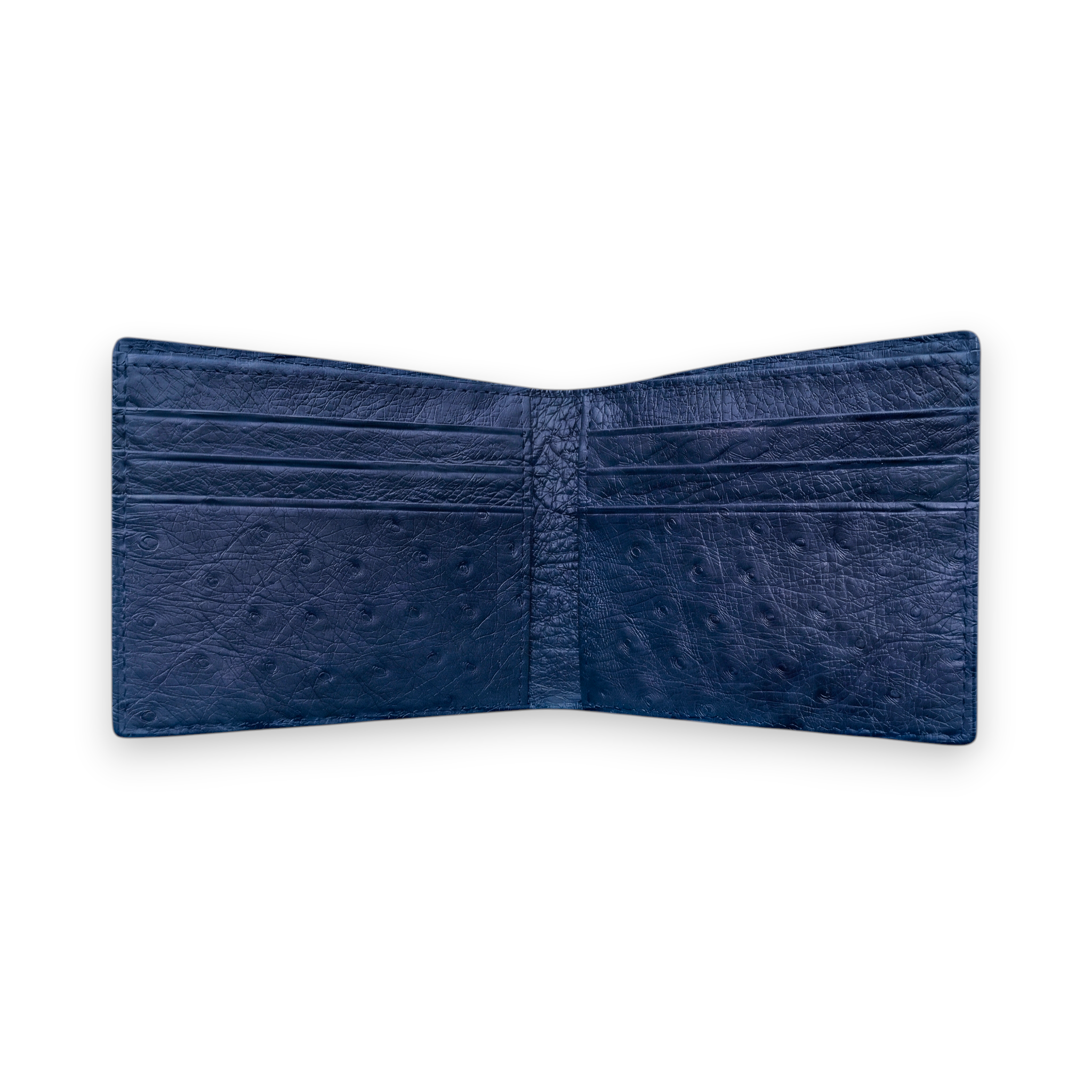 Portefeuille Autruche Bleu Minuit