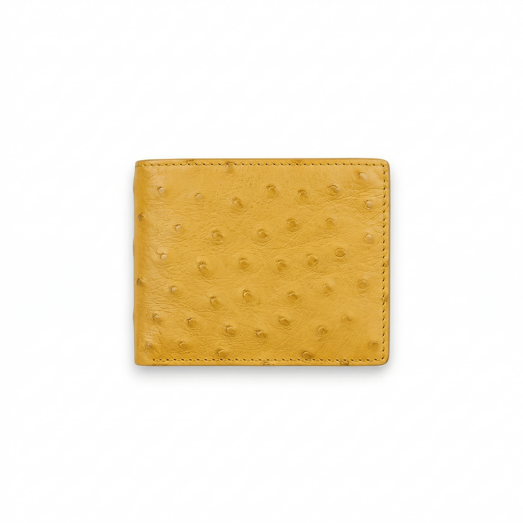 Portefeuille Autruche Jaune
