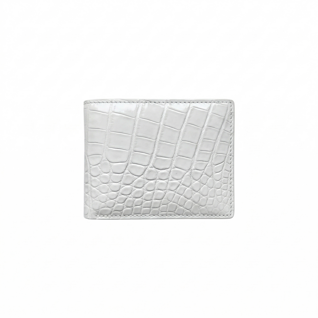 Portefeuille Alligator Lisse Blanc