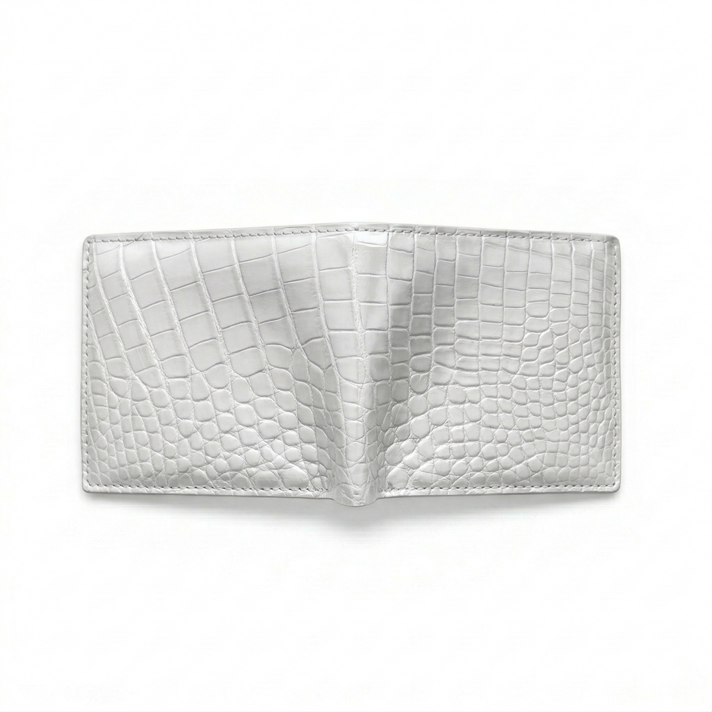 Portefeuille Alligator Lisse Blanc