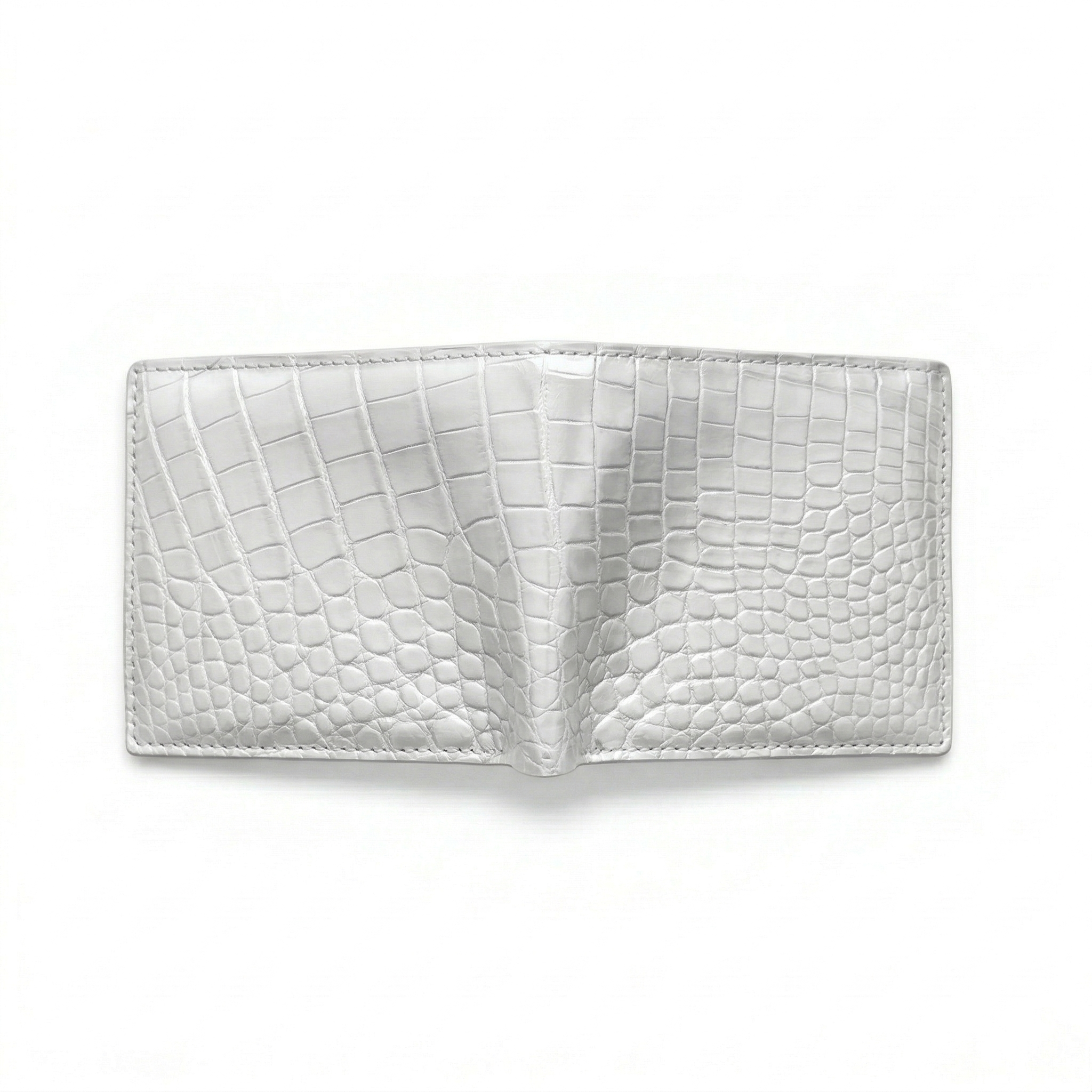 Portefeuille Alligator Lisse Blanc