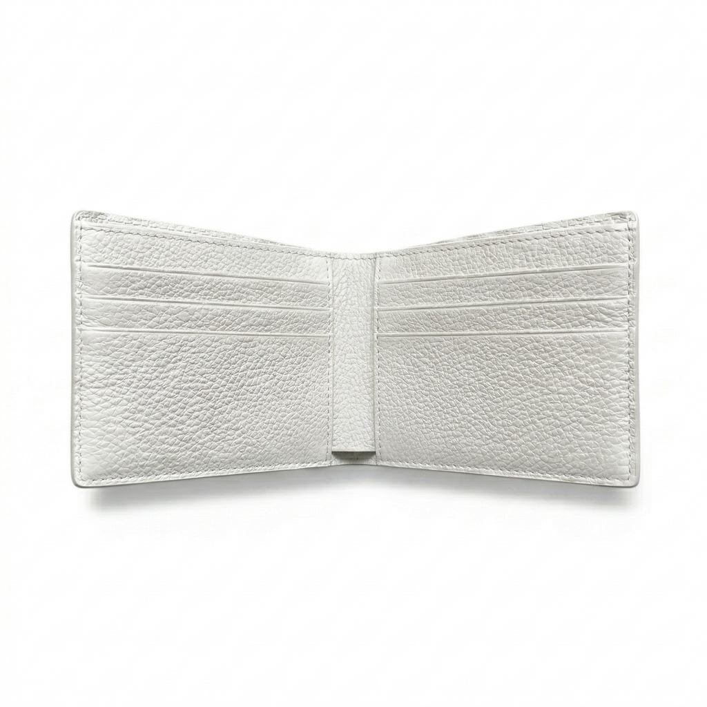 Portefeuille Alligator Lisse Blanc