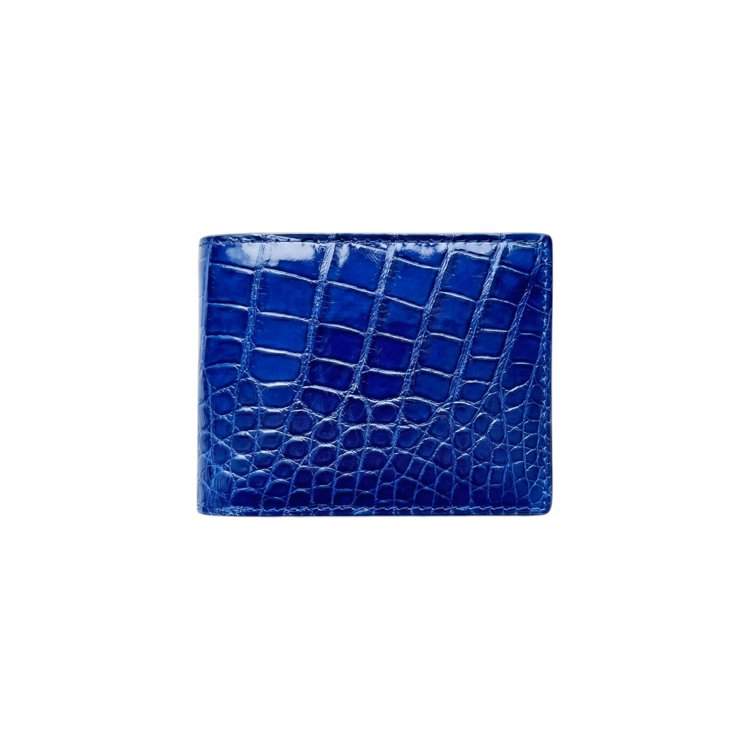 Portefeuille Alligator Lisse Bleu Électrique