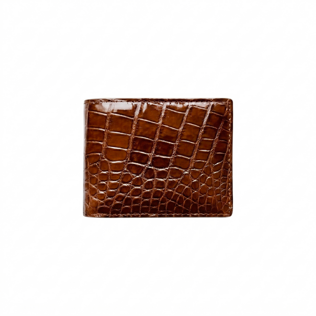 Portefeuille Alligator Lisse Camel