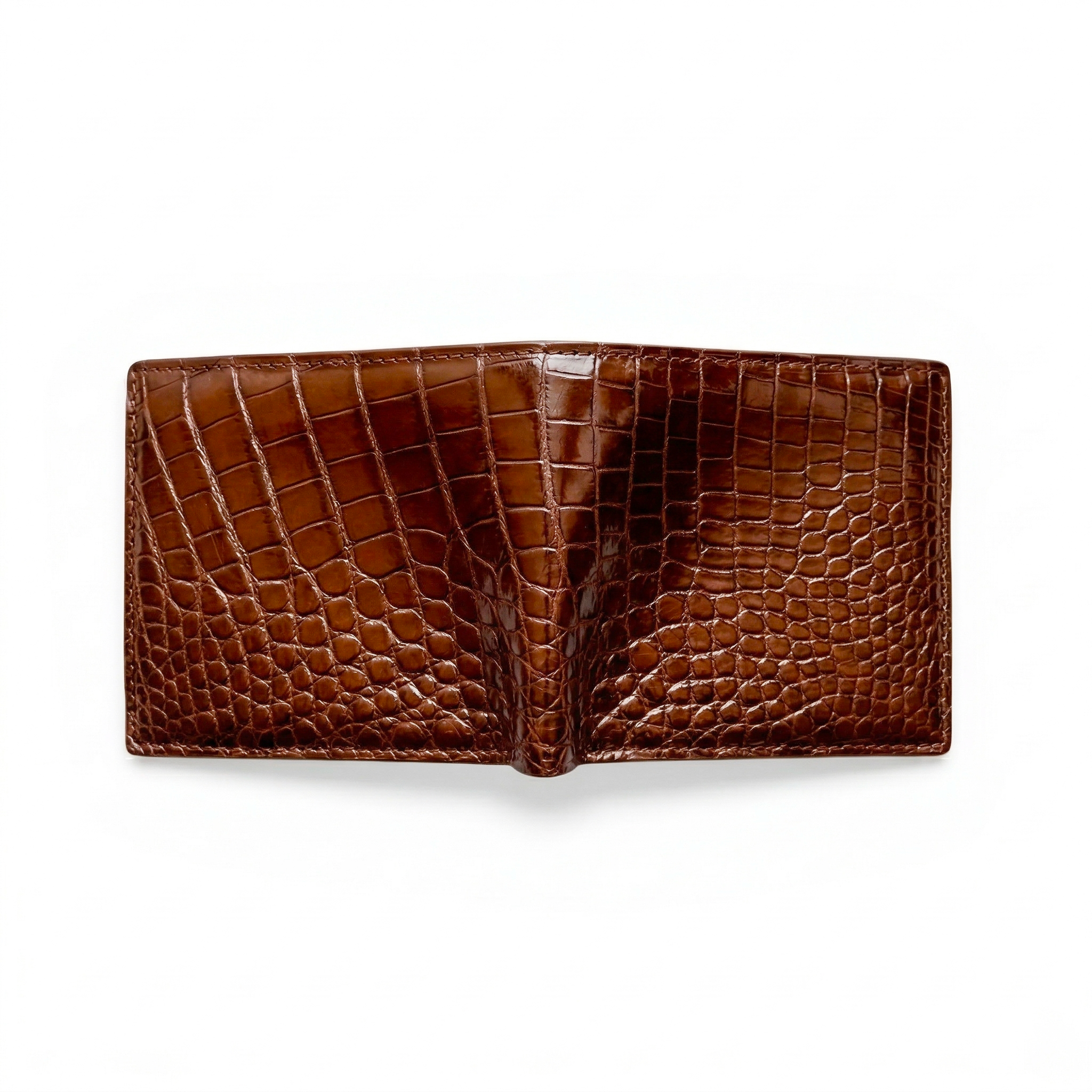 Portefeuille Alligator Lisse Camel