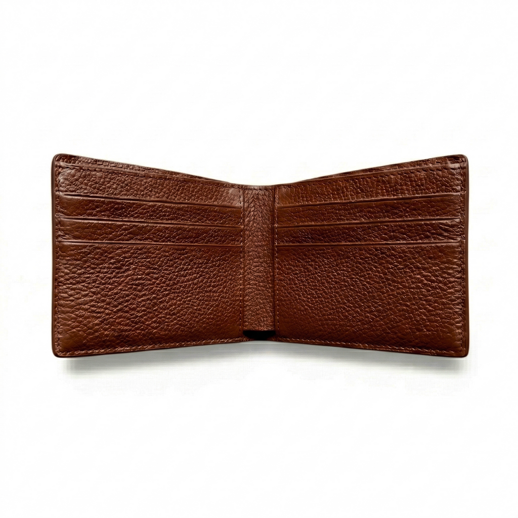 Portefeuille Alligator Lisse Camel