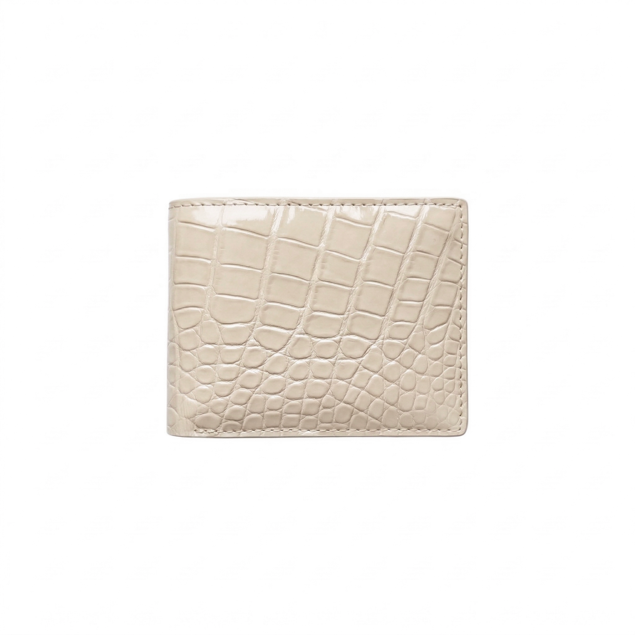 Portefeuille Alligator Lisse Crème
