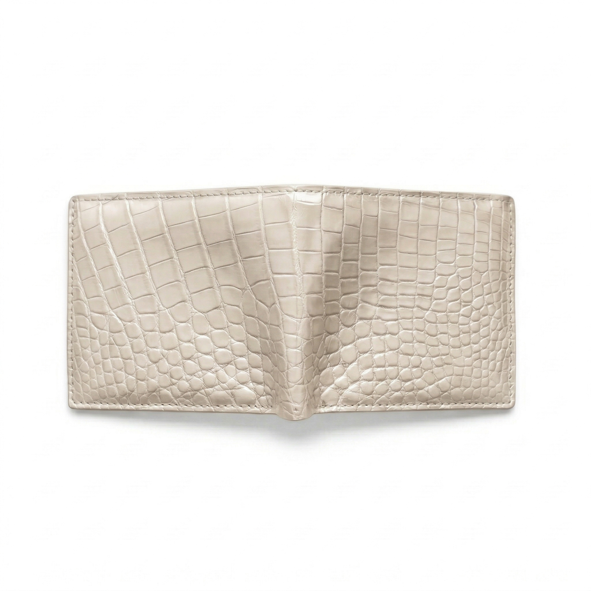 Portefeuille Alligator Lisse Crème