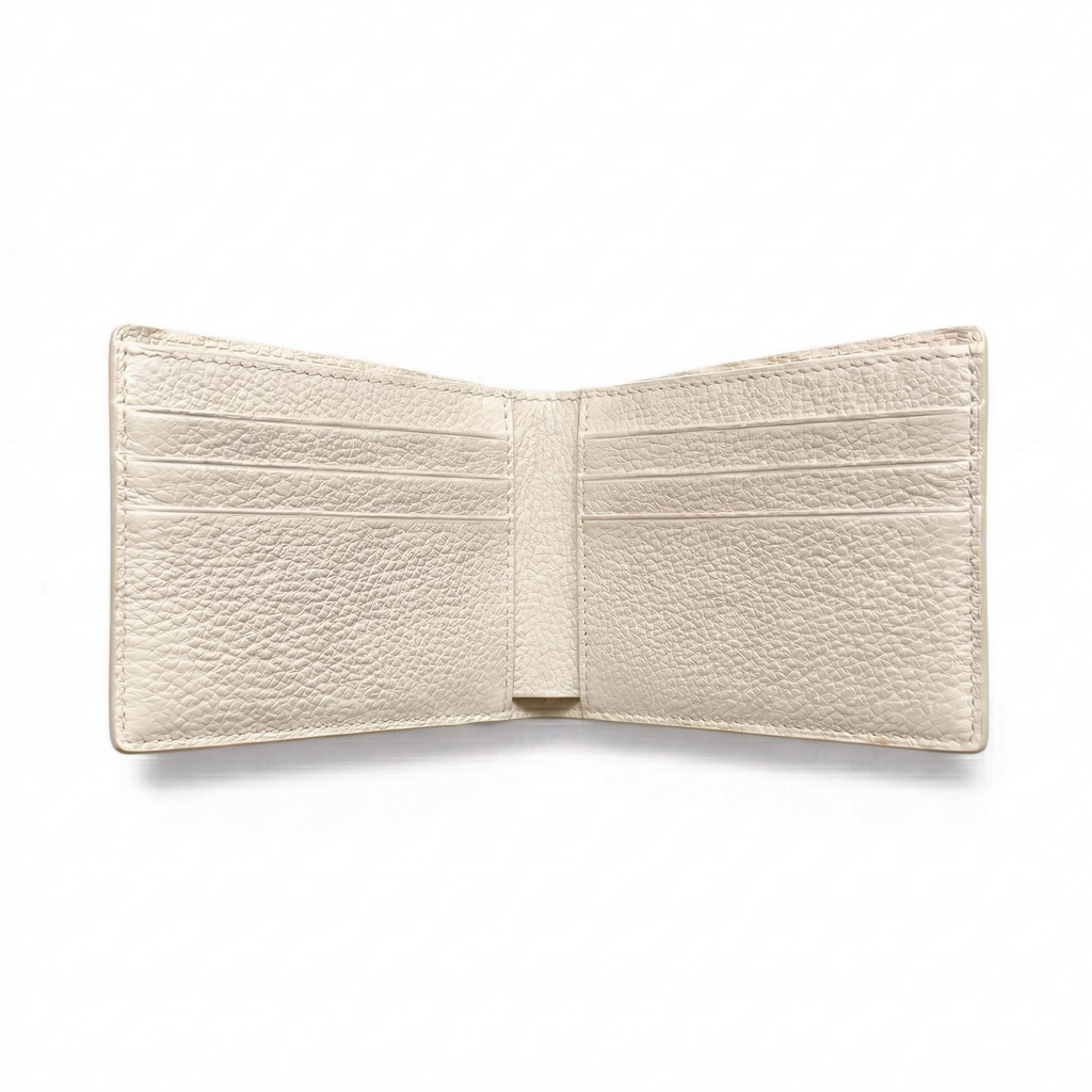 Portefeuille Alligator Lisse Crème