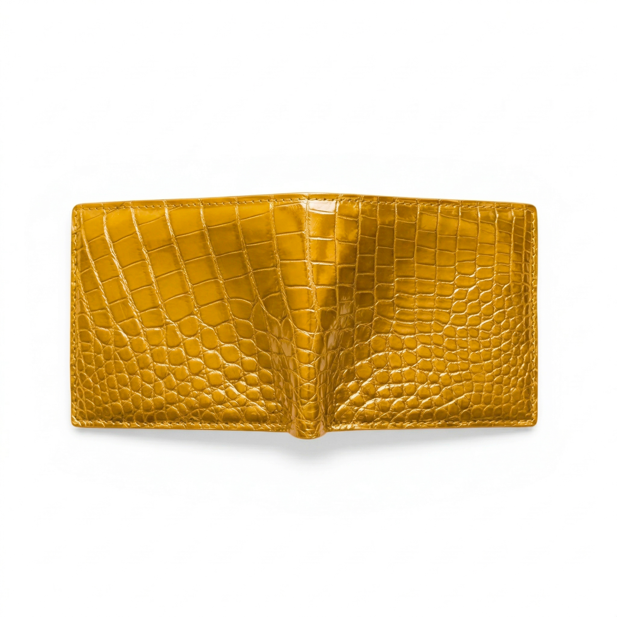 Portefeuille Alligator Lisse Jaune