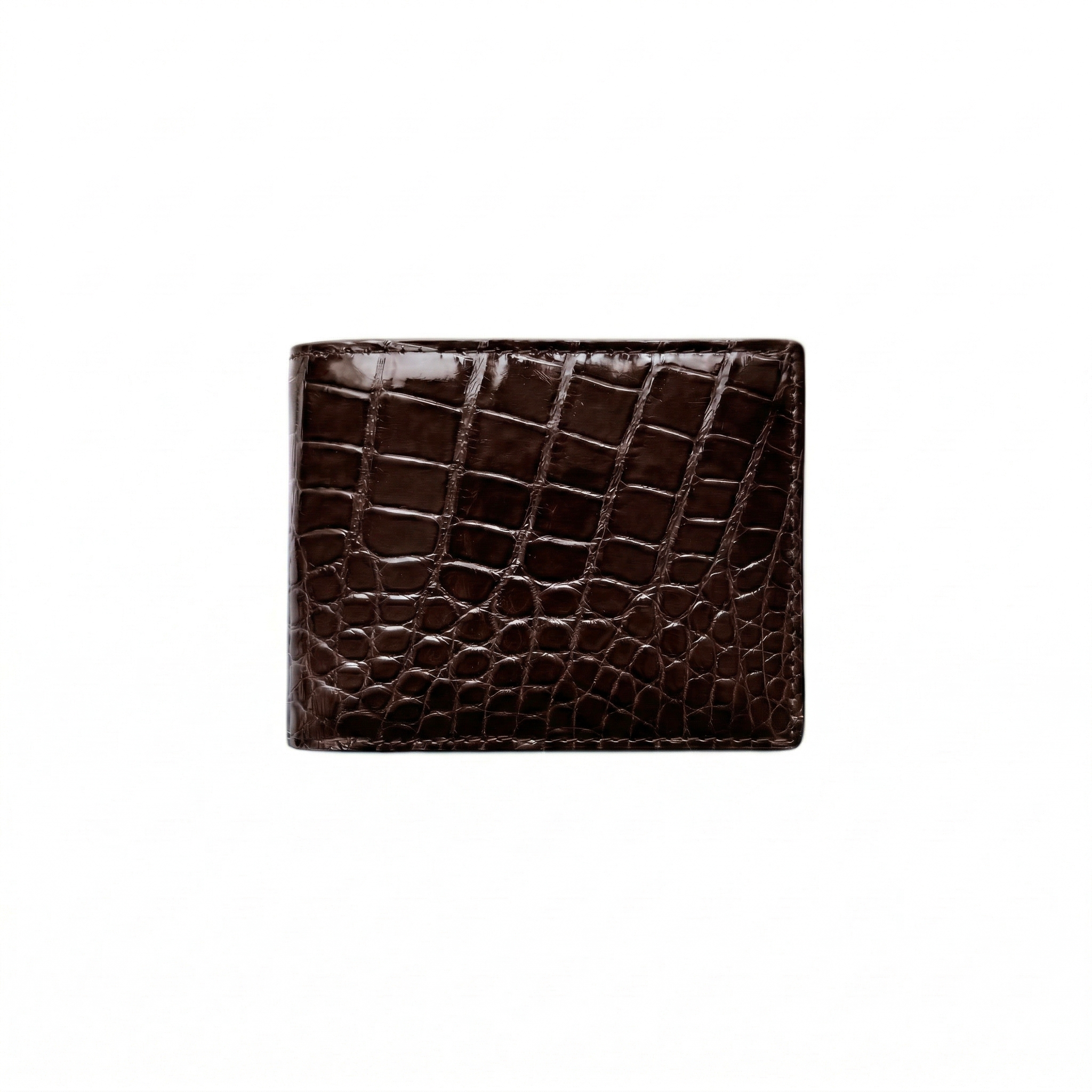 Portefeuille Alligator Lisse Chocolat