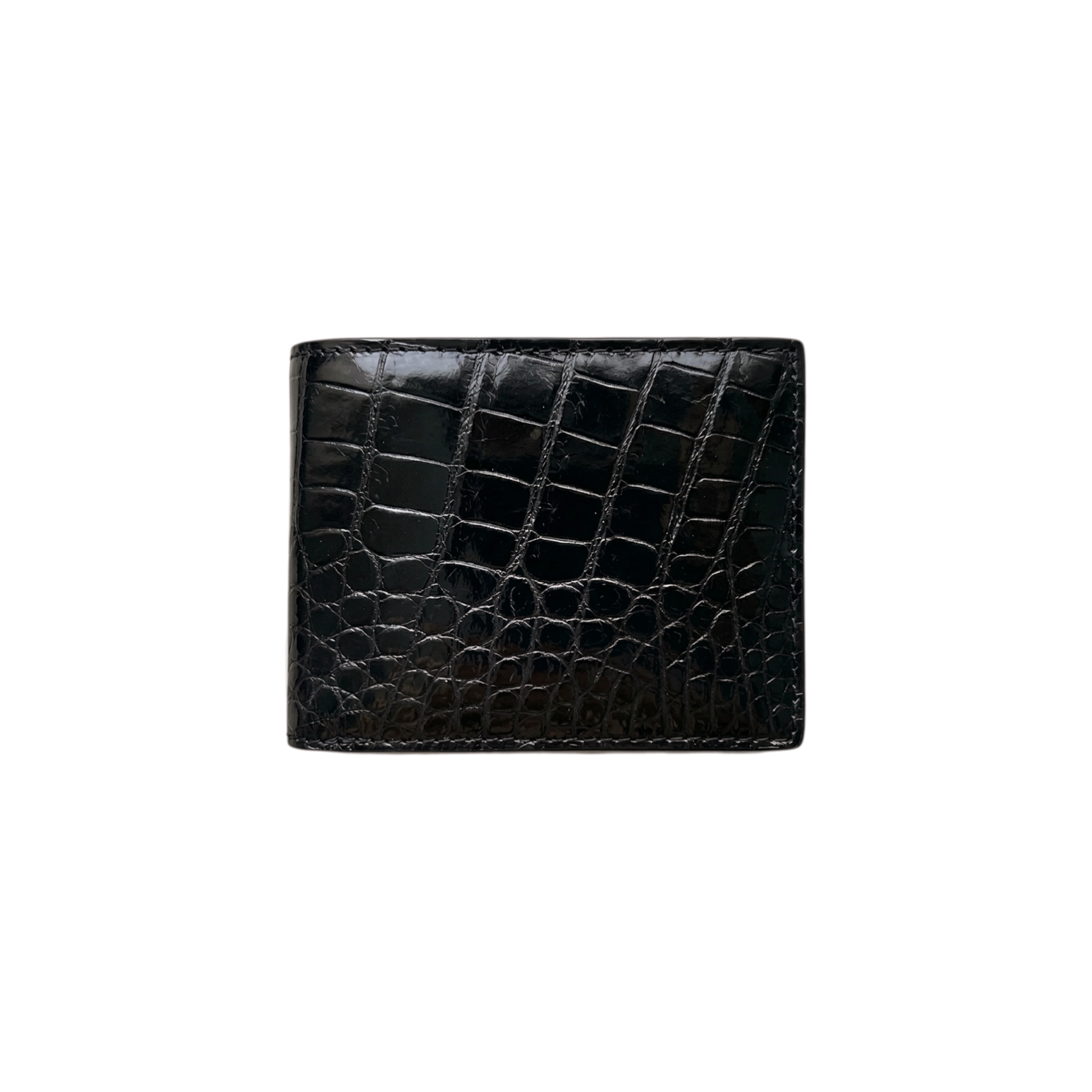 Portefeuille Alligator Lisse Noir