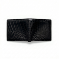 Portefeuille Alligator Lisse Noir