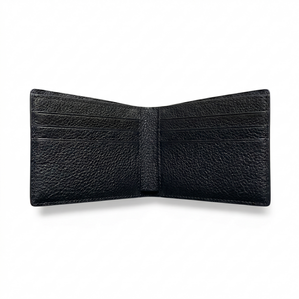 Portefeuille Alligator Lisse Noir