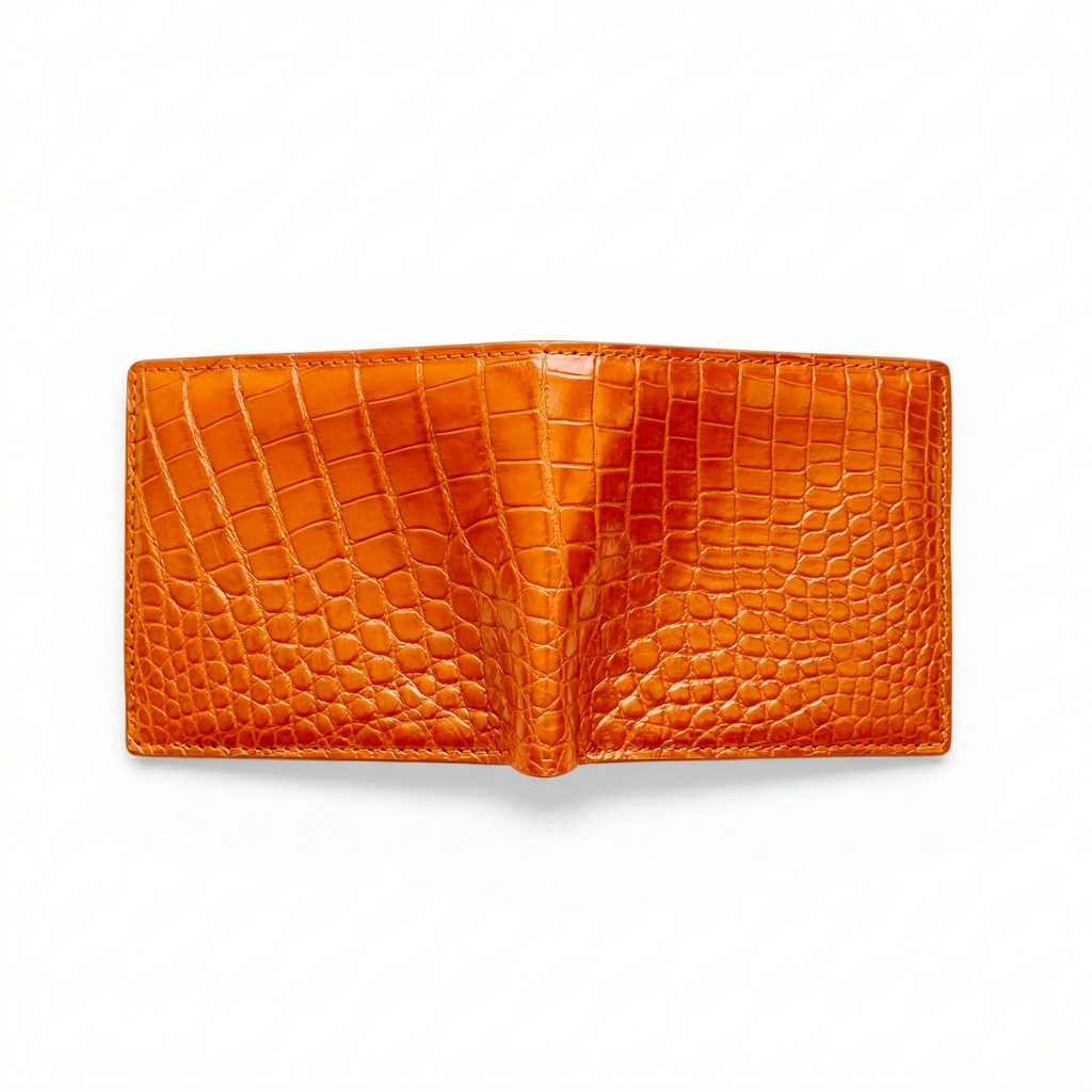 Portefeuille Alligator Lisse Orange