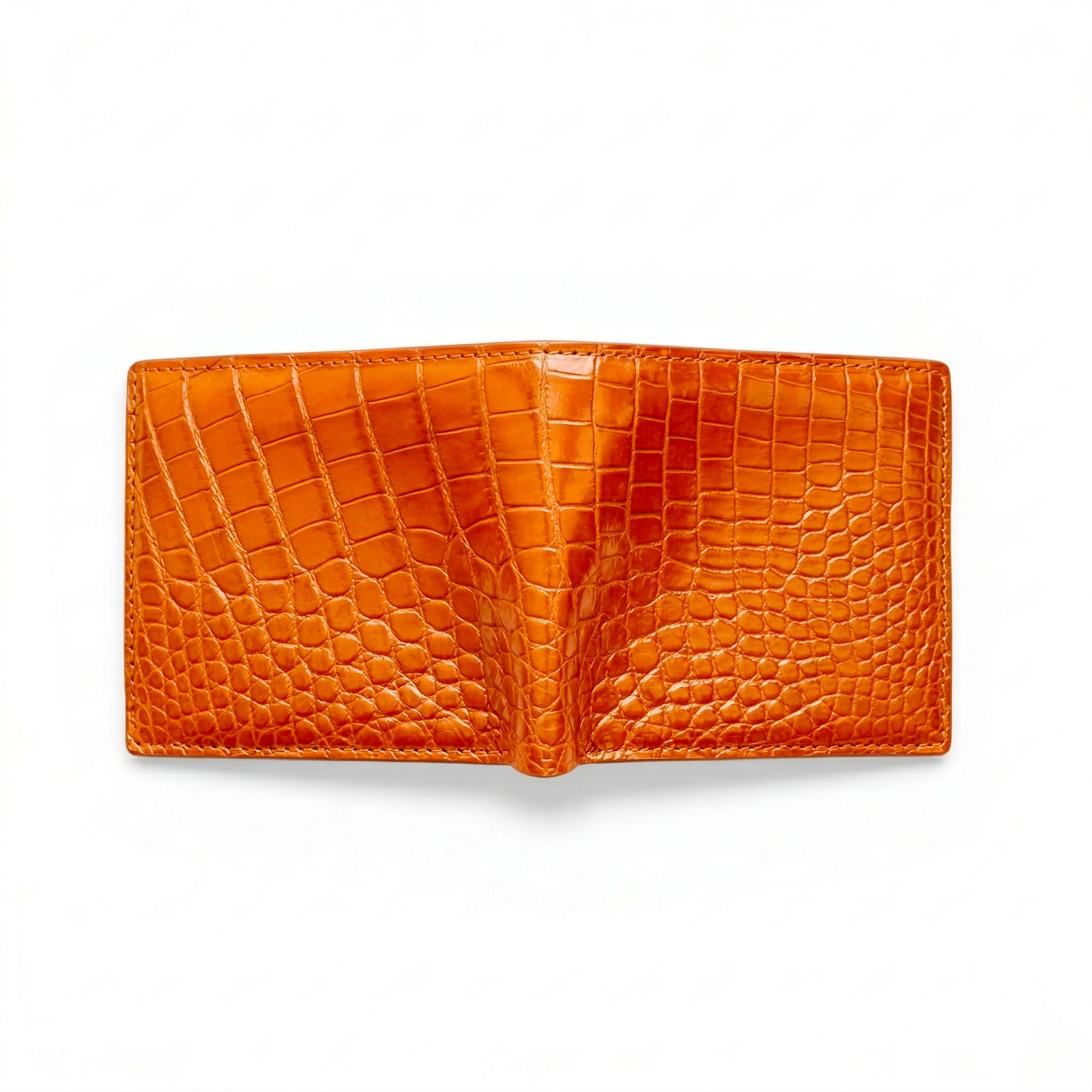 Portefeuille Alligator Lisse Orange