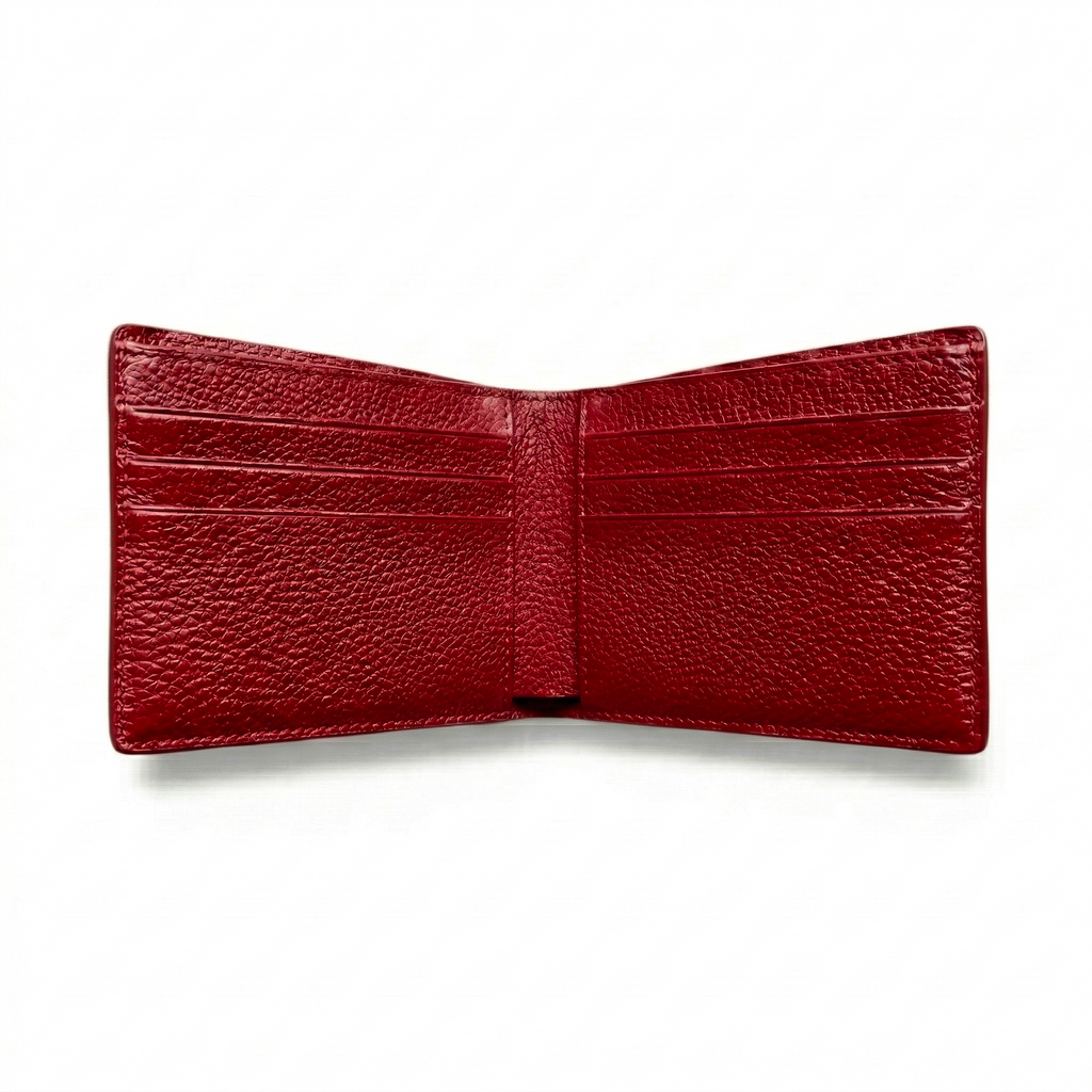 Portefeuille Alligator Lisse Rouge