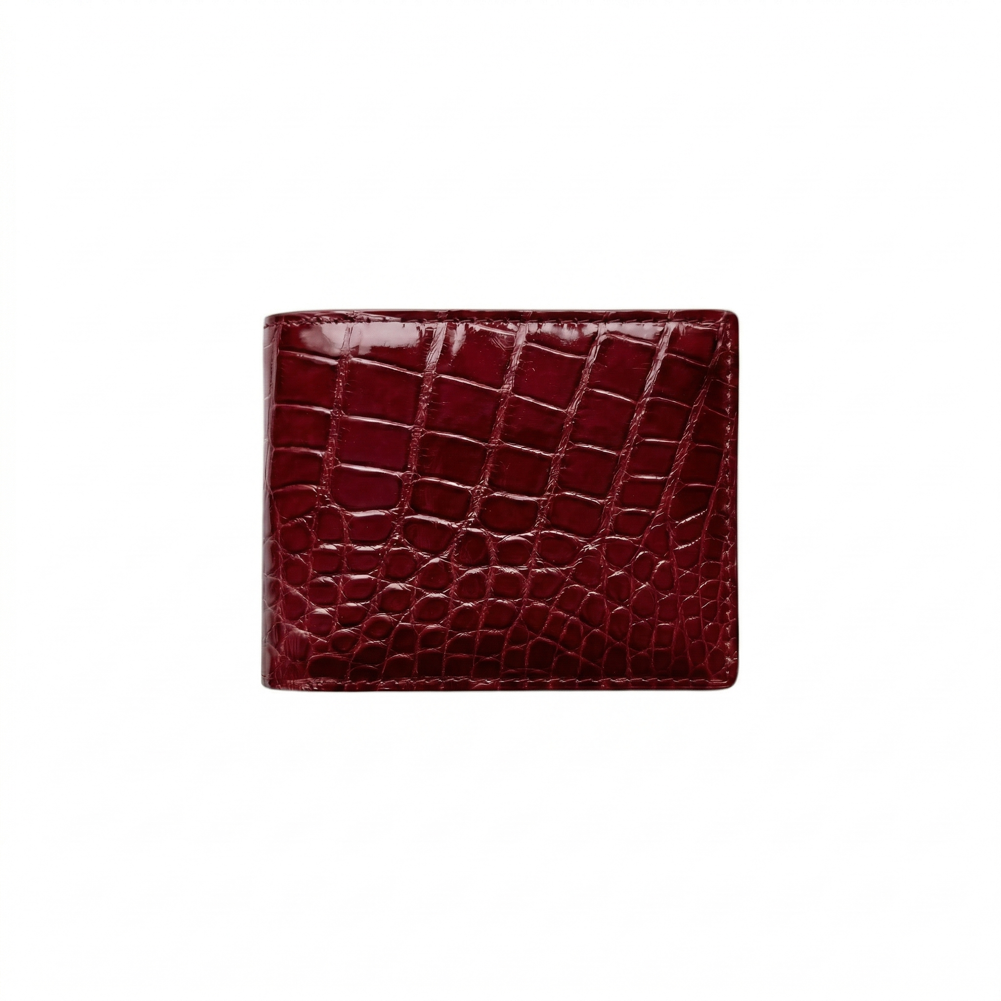 Portefeuille Alligator Lisse Bordeaux