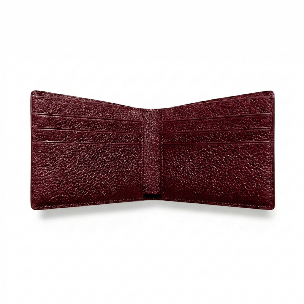 Portefeuille Alligator Lisse Bordeaux