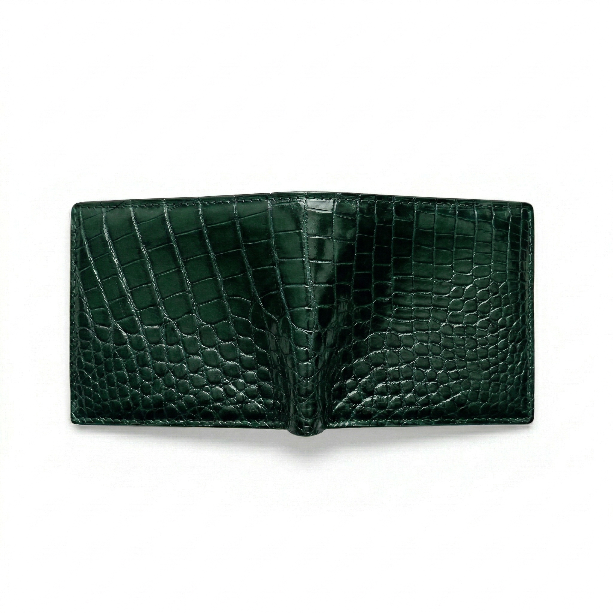 Portefeuille Alligator Lisse Vert