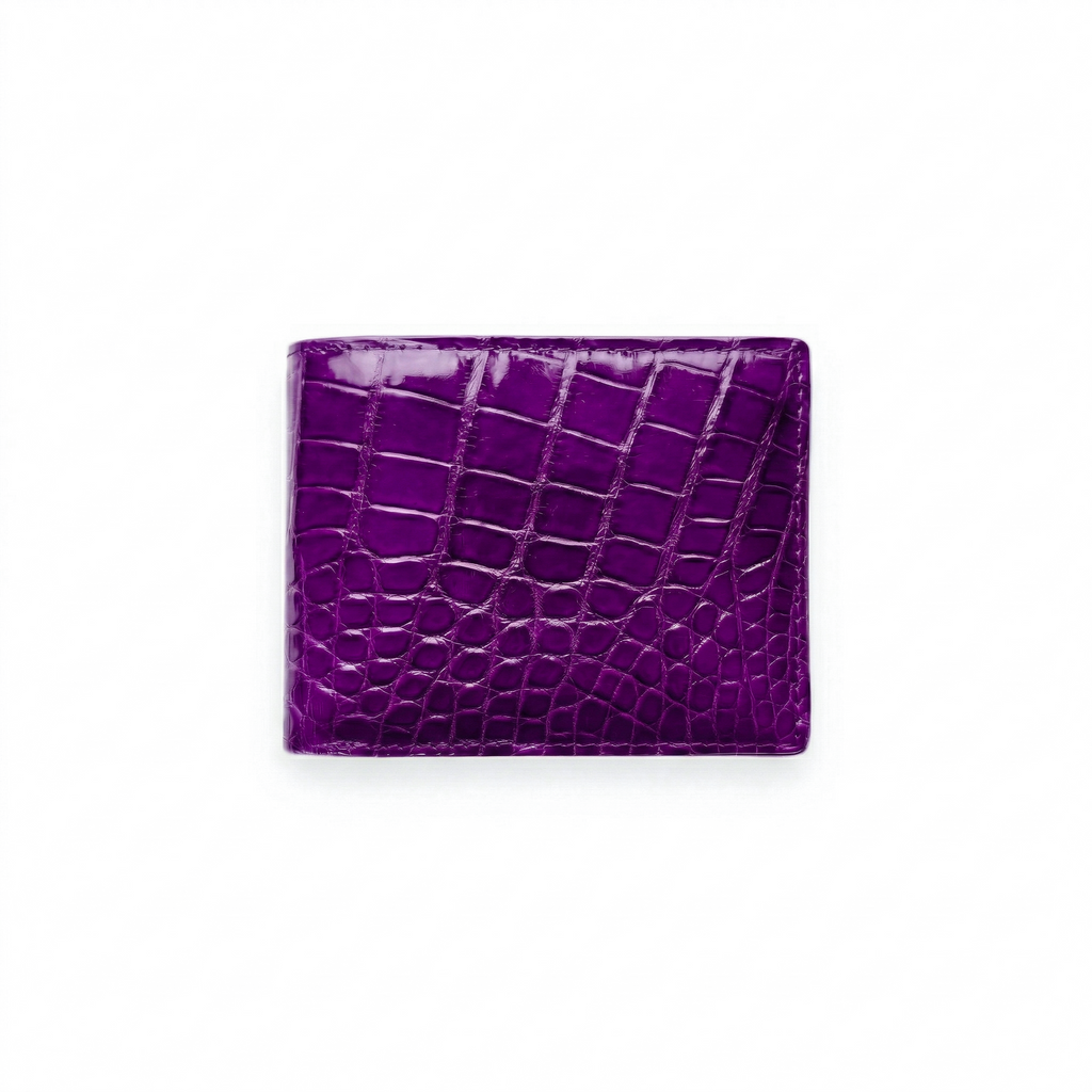 Portefeuille Alligator Lisse Violet