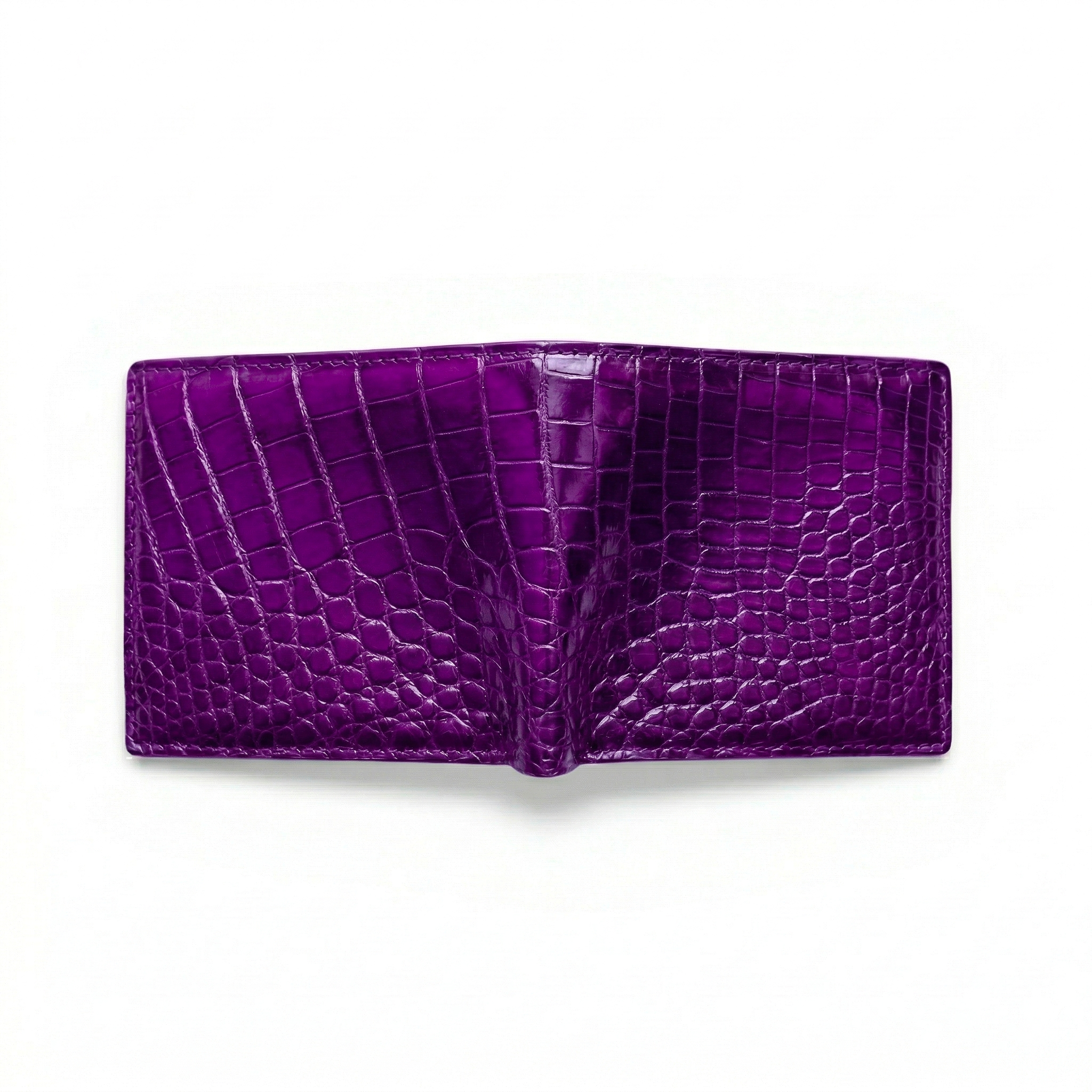 Portefeuille Alligator Lisse Violet