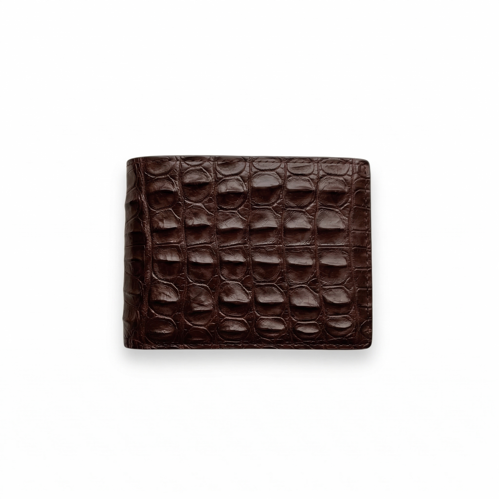 Portefeuille Alligator Relief Chocolat