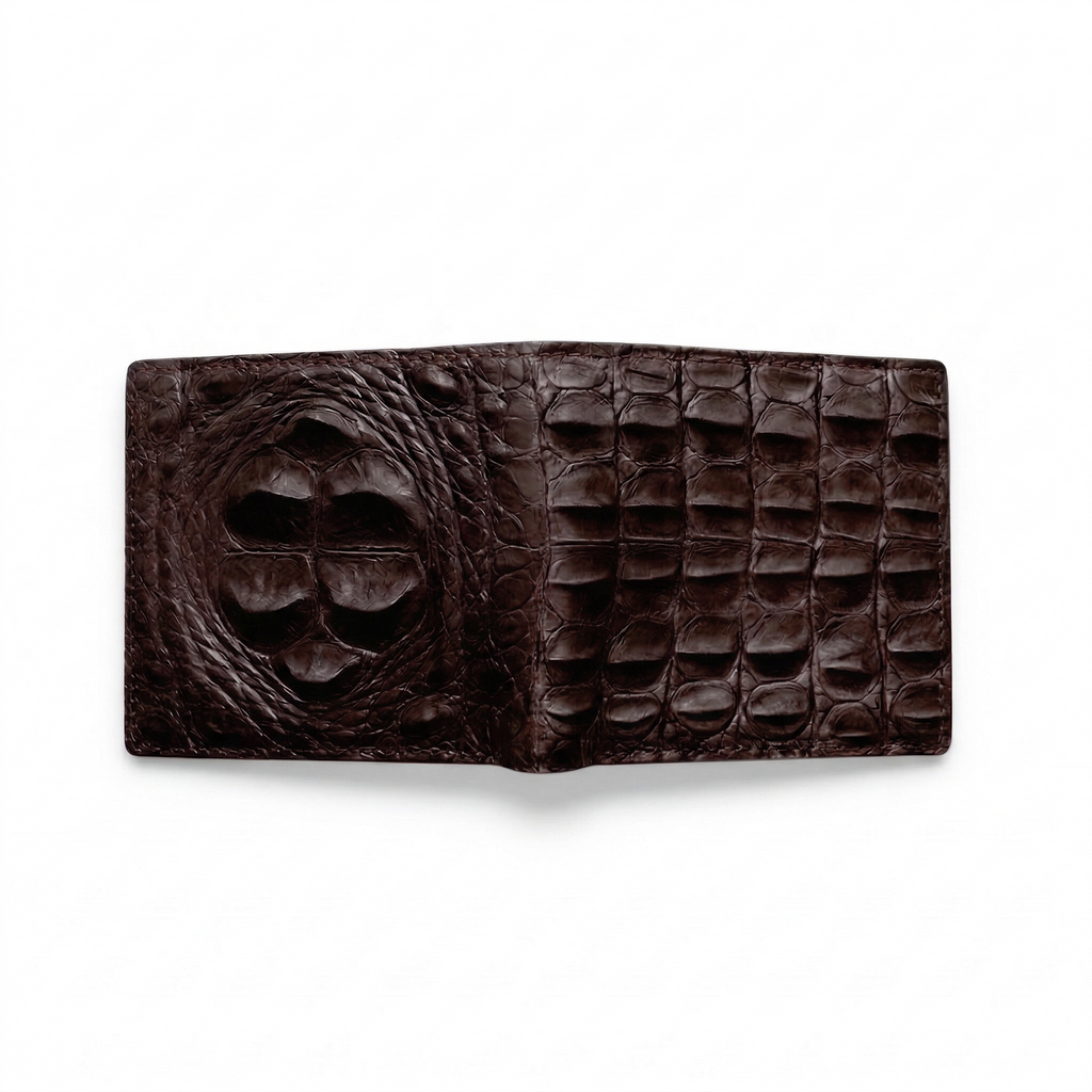 Portefeuille Alligator Relief Chocolat