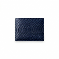 Portefeuille Python Lisse Bleu Minuit