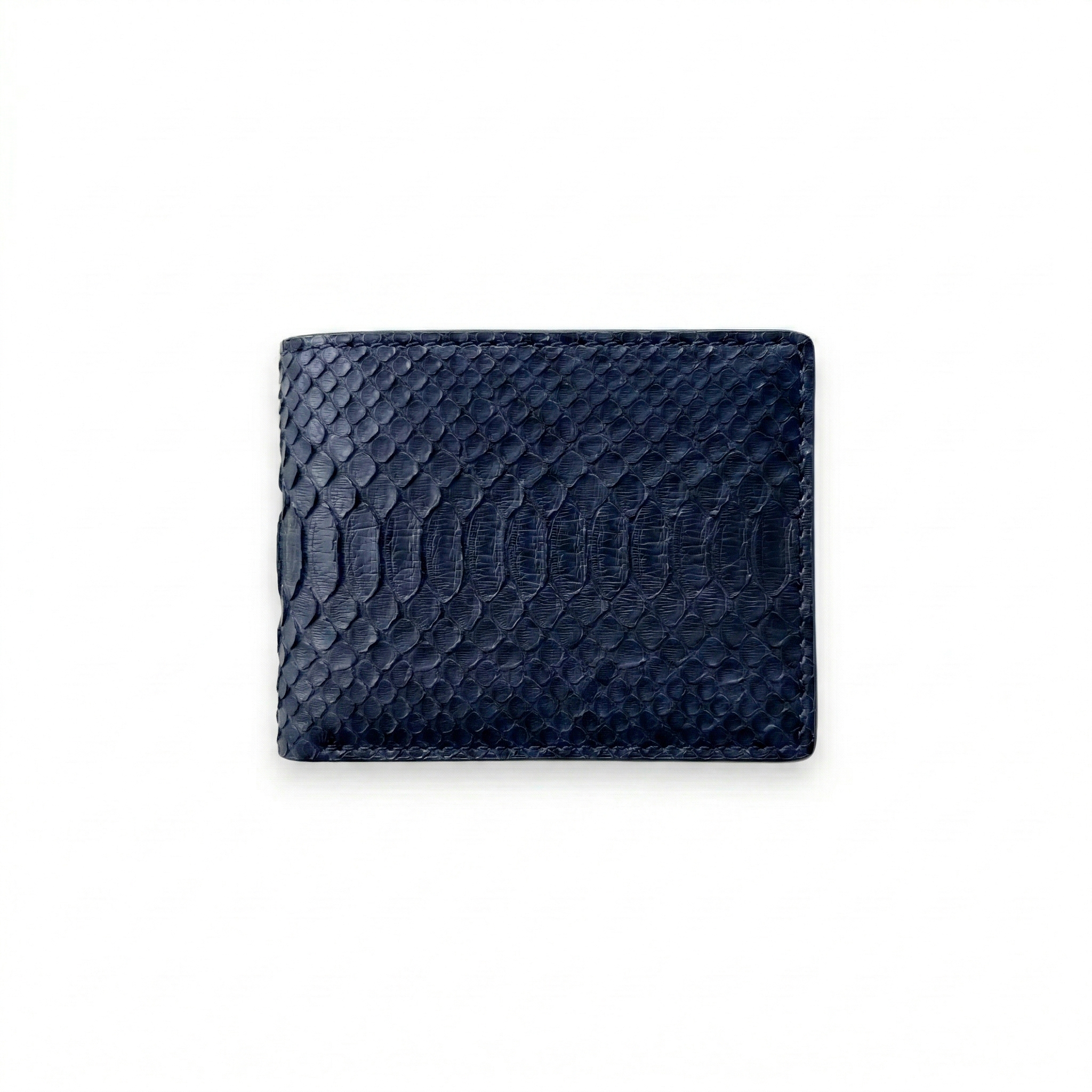 Portefeuille Python Lisse Bleu Minuit
