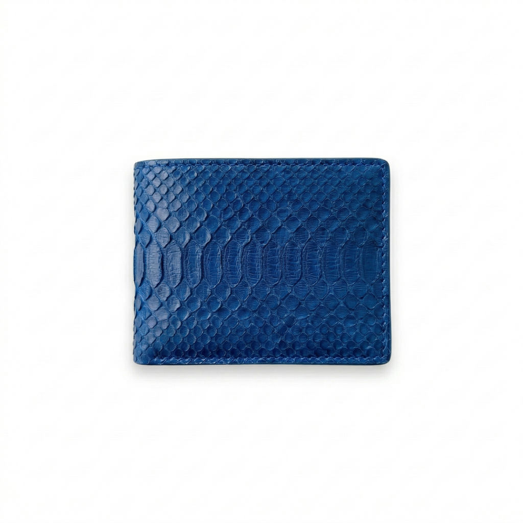 Portefeuille Python Lisse Bleu Électrique