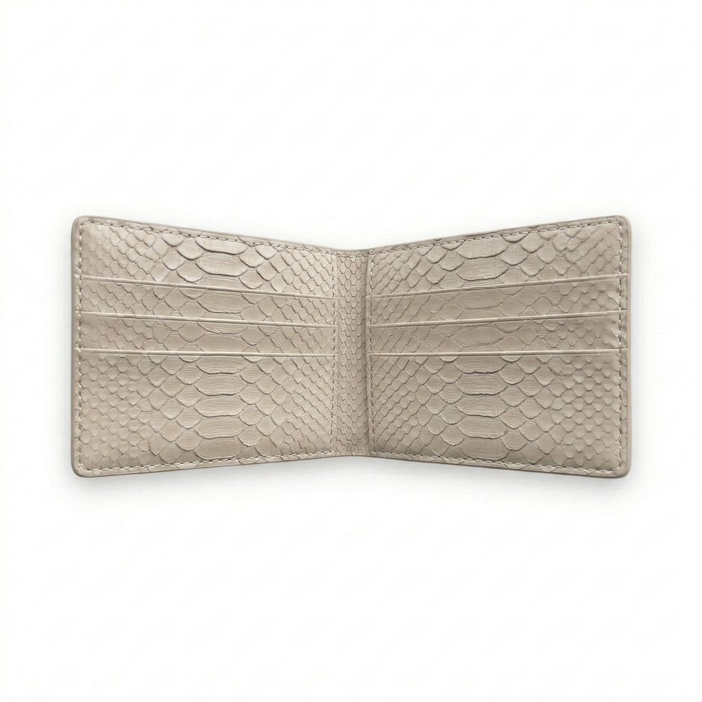 Portefeuille Python Lisse Crème