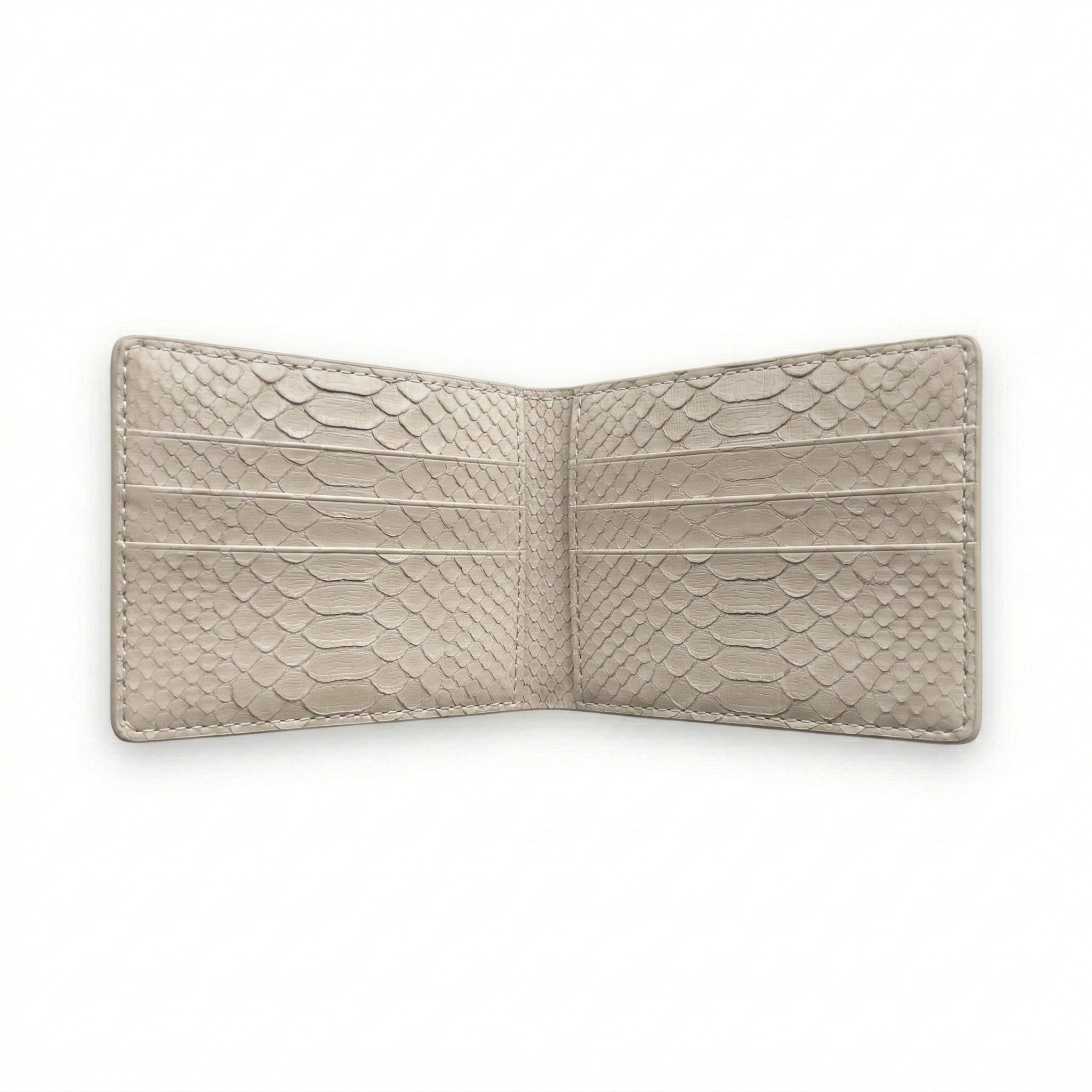 Portefeuille Python Lisse Crème