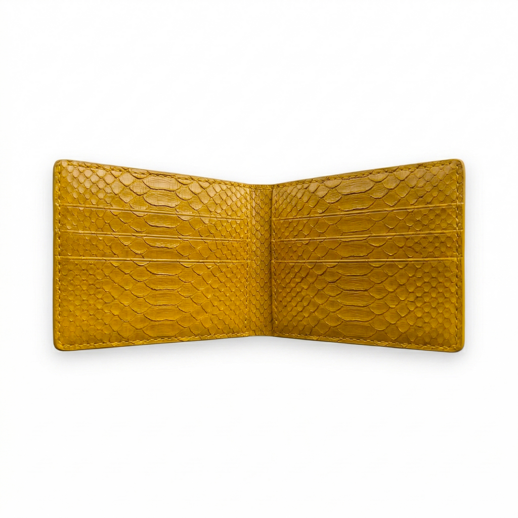 Portefeuille Python Lisse Jaune