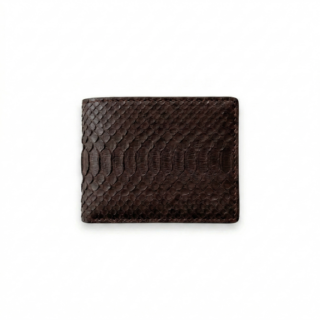 Portefeuille Python Lisse Chocolat