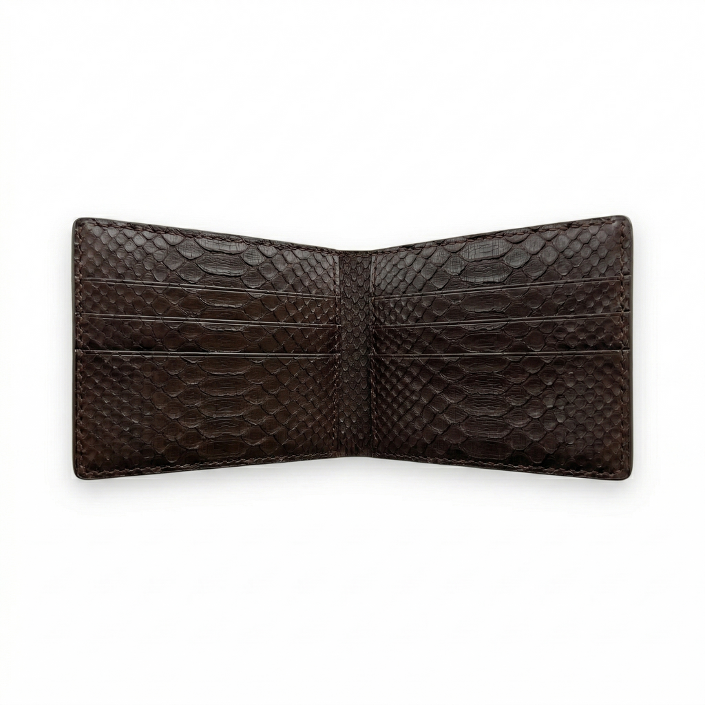 Portefeuille Python Lisse Chocolat