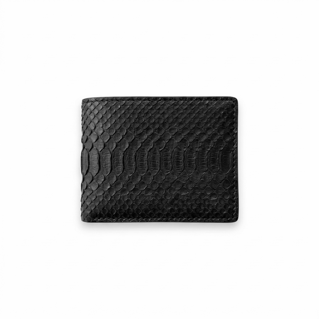Portefeuille Python Lisse Noir