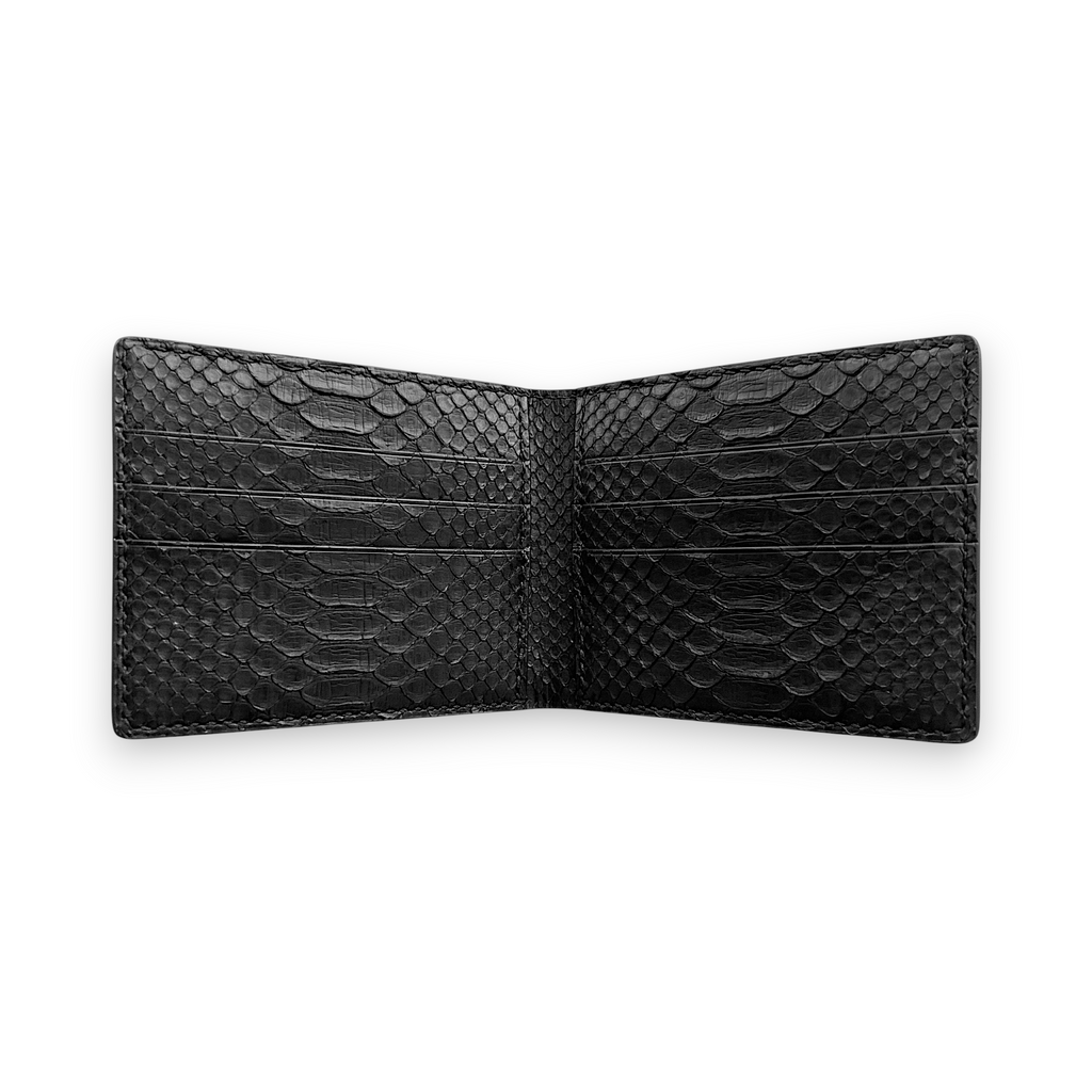 Portefeuille Python Lisse Noir