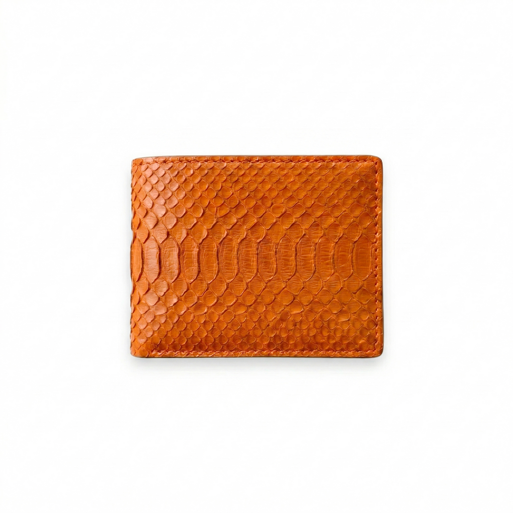 Portefeuille Python Lisse Orange