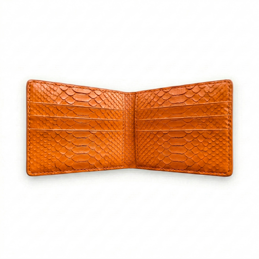 Portefeuille Python Lisse Orange