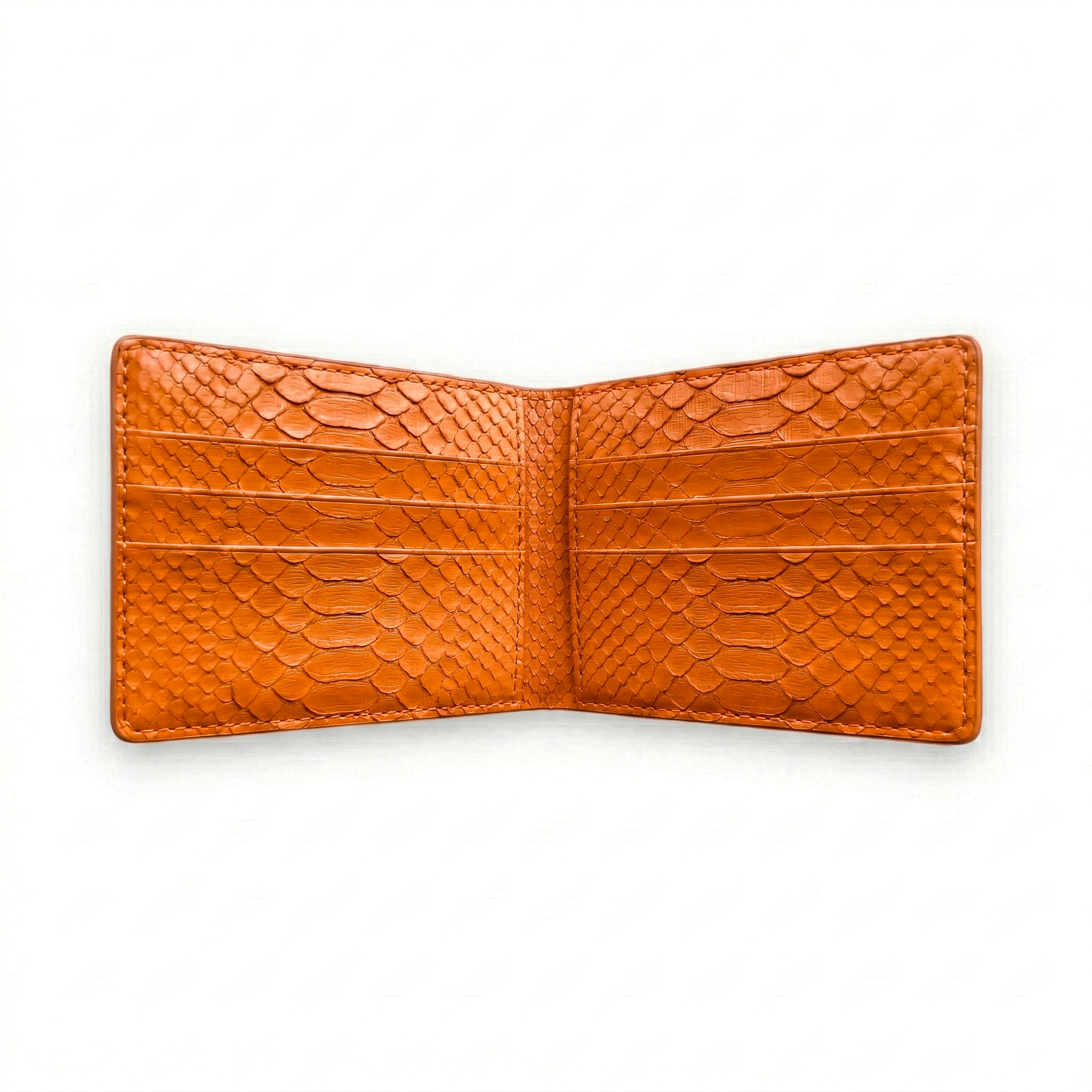 Portefeuille Python Lisse Orange