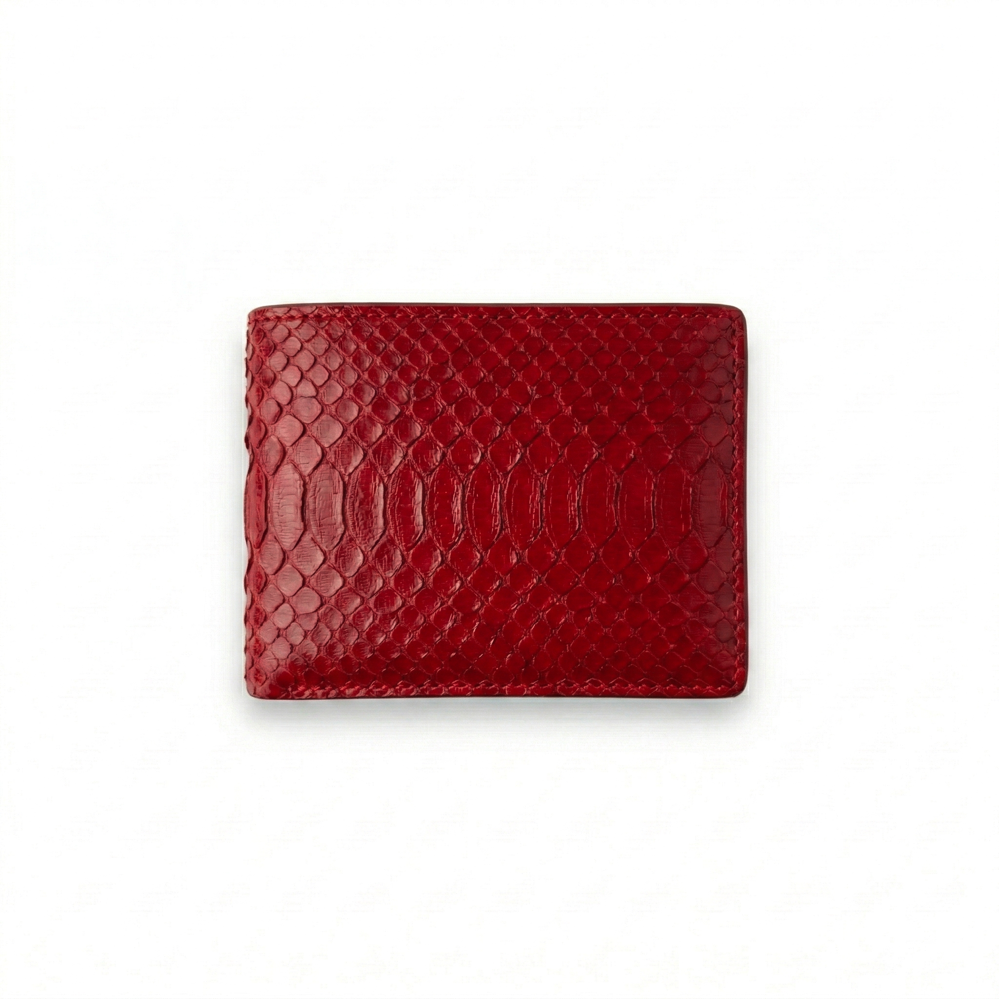 Portefeuille Python Lisse Rouge