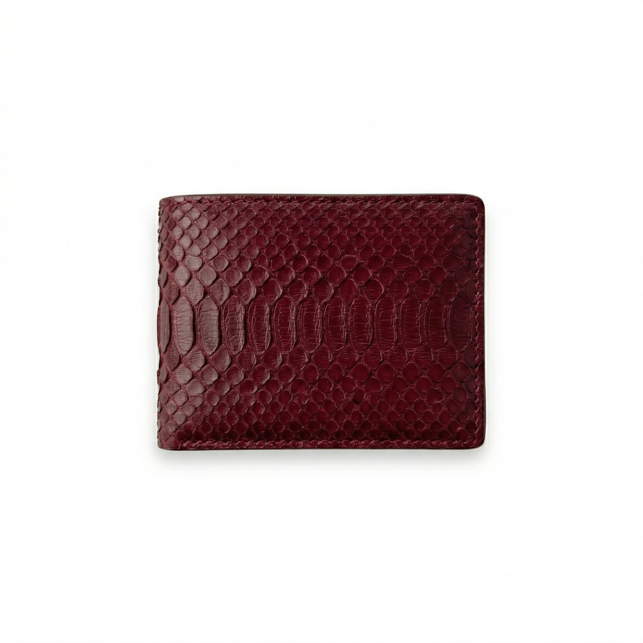 Portefeuille Python Lisse Bordeaux