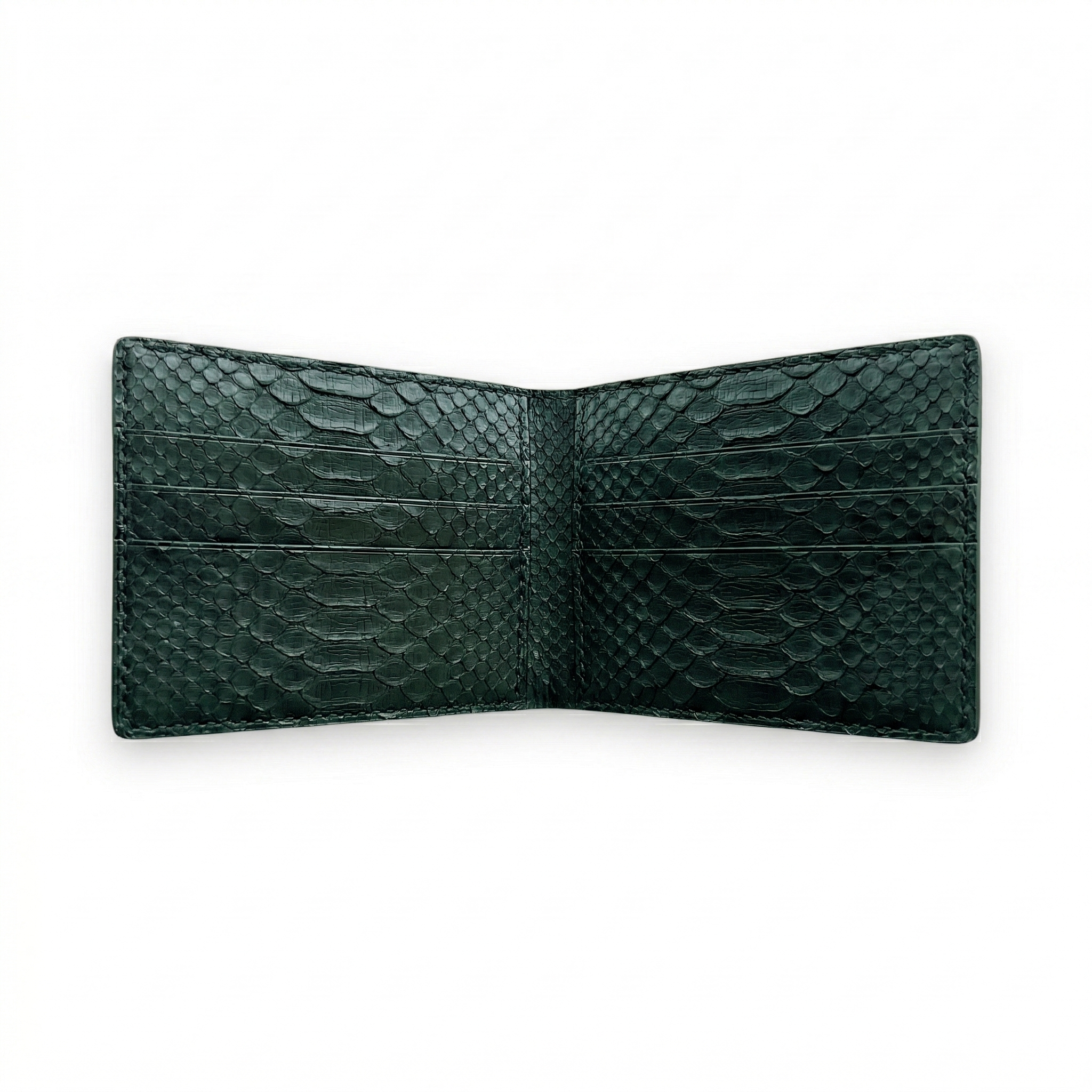 Portefeuille Python Lisse Vert